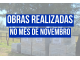 OBRAS REALIZADAS NO MES DE NOVEMBRO 